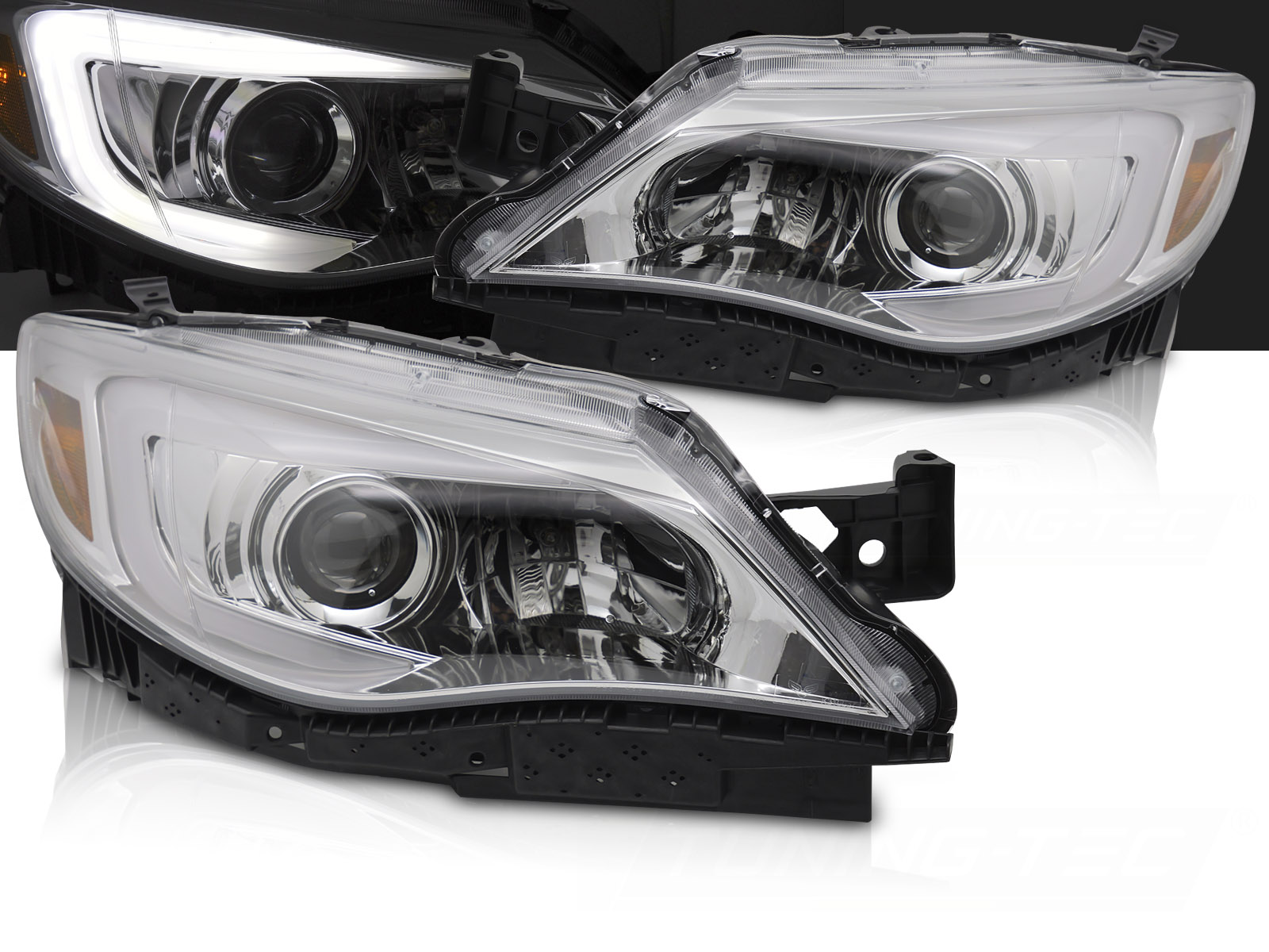 Predné svetlá Subaru WRX 08-14 Tube Light Chrome