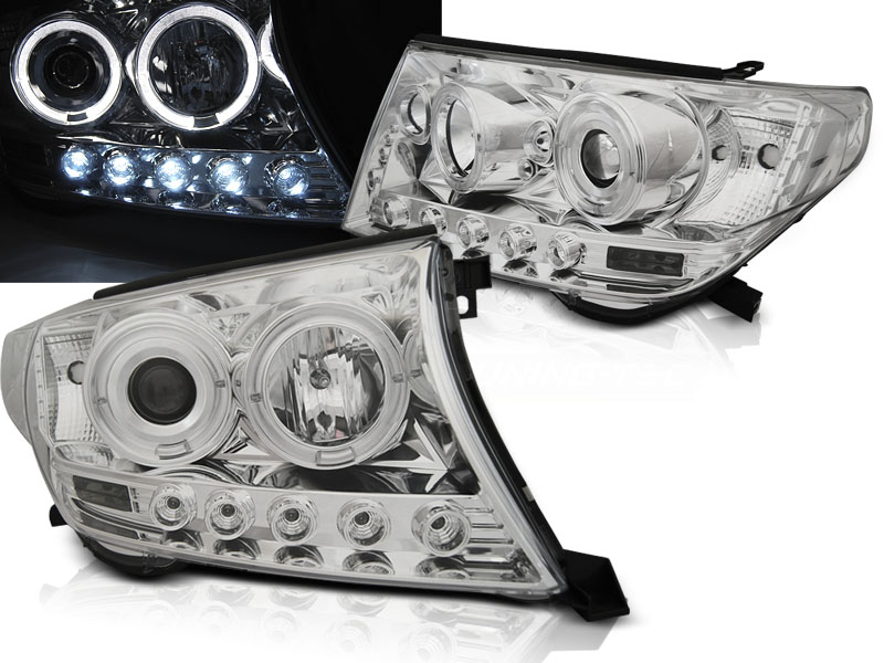 Predné svetlá Toyota Land Cruiser 200 07-12 Angel Eyes Chrome