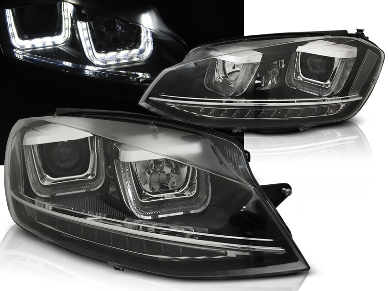 Predné svetlá Volkswagen Golf VII 12-17 U-LED DRL Black