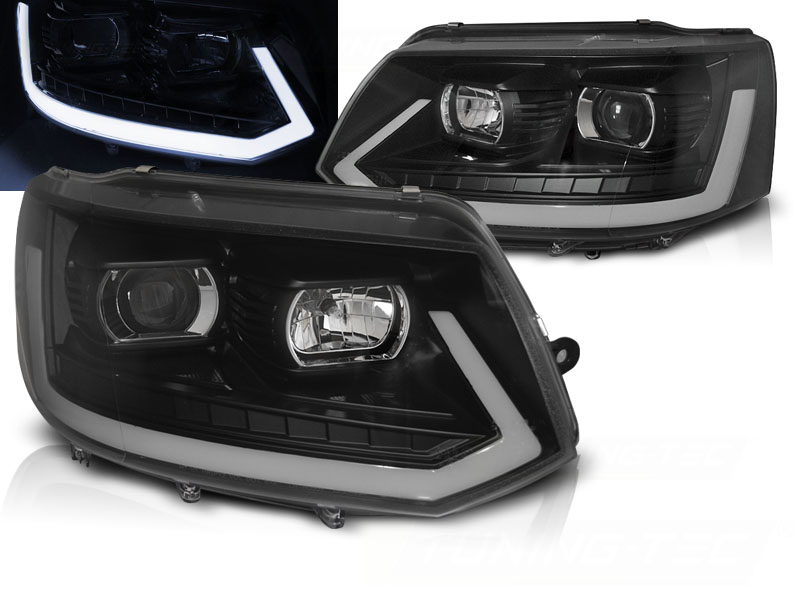 Predné svetlá Volkswagen Transporter T5 10-15 Tube Light Black