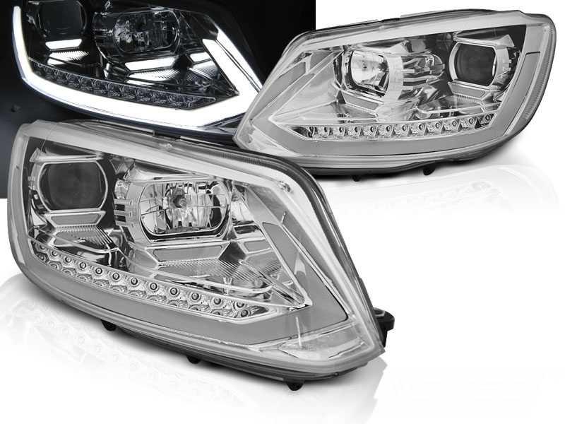 Predné svetlá Volkswagen Touran I 10-15 Tube Light DRL Chrome