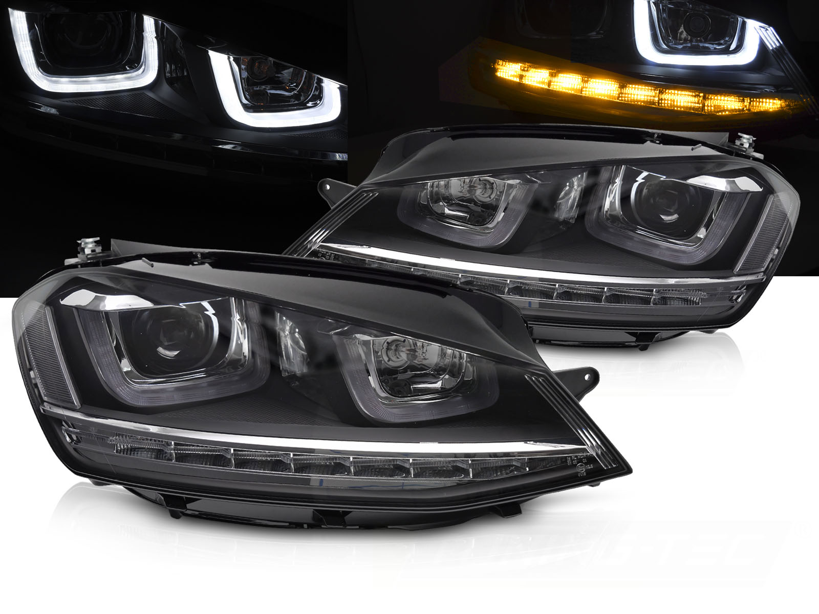 Predné svetlá Volkswagen Golf VII 13-17 Silver Line LED DRL (prísvit do zákruty)