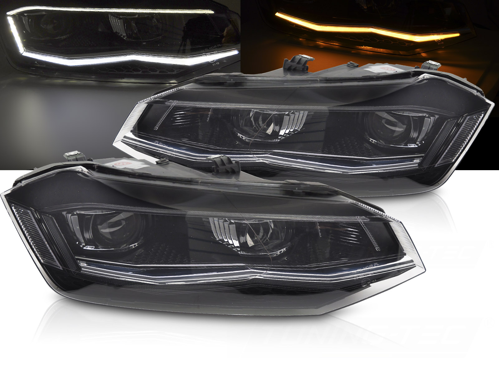 Predné svetlá Volkswagen Polo VI 2G 17-21 Silver Line LED DRL