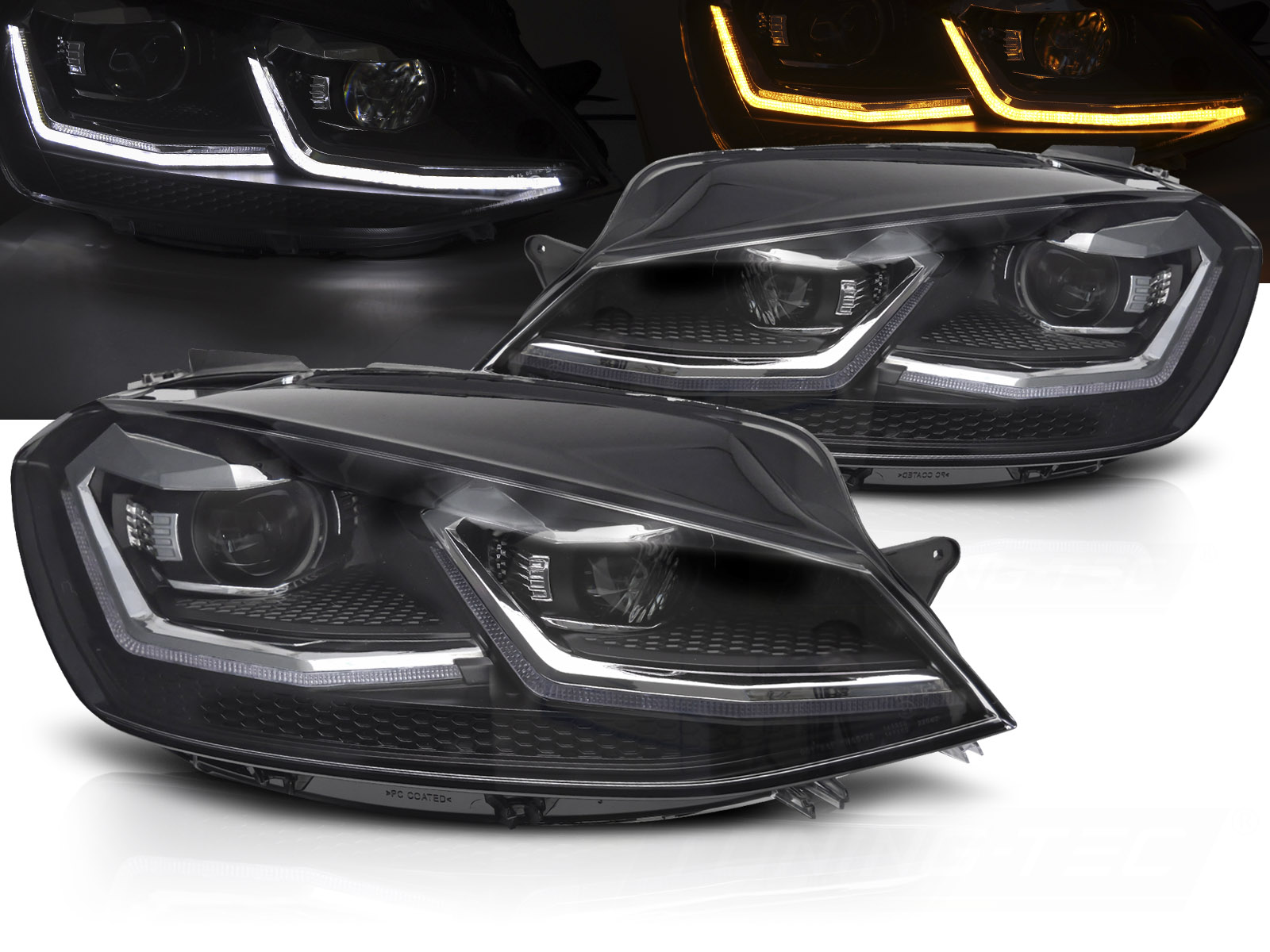 Predné svetlá Volkswagen Golf VII 17-19 Silver LED DRL (homologované)