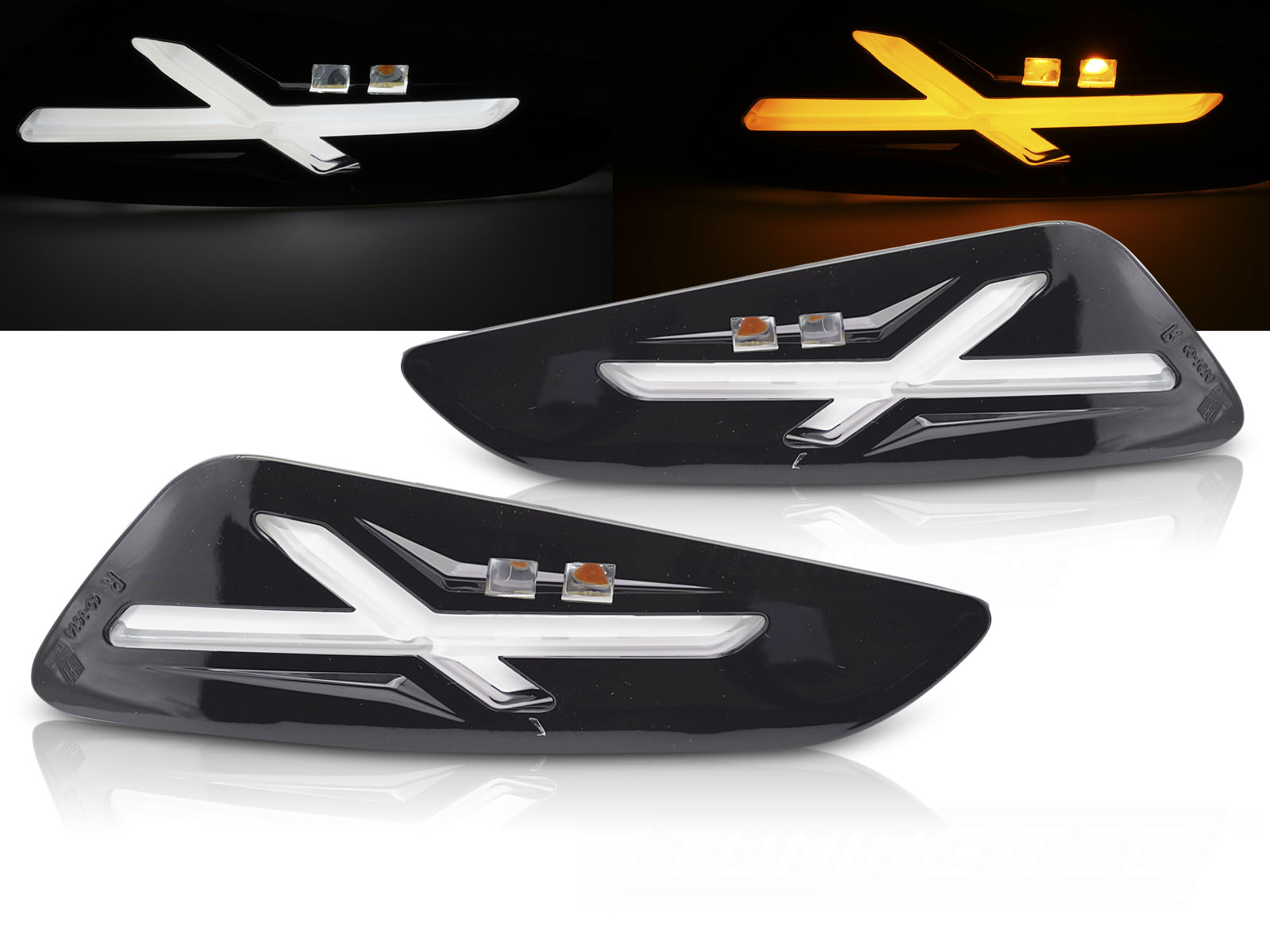 Predné smerovky Vespa Sprint / Primavera 150cc Glossy Black LED