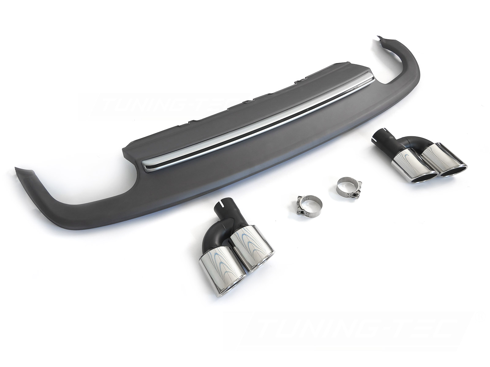 Difúzor Audi A5 8T 8F 11-16 Twin Outlet Silver Sport S Style