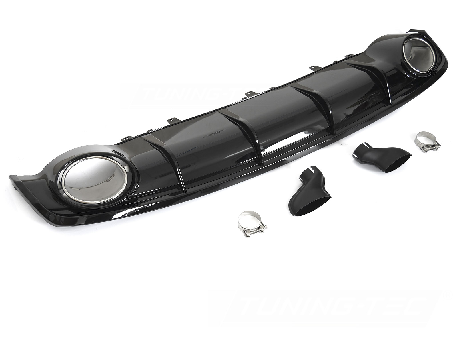 Difúzor Audi A7 C7 14-18 Twin Outlet Glossy Black Sport Style