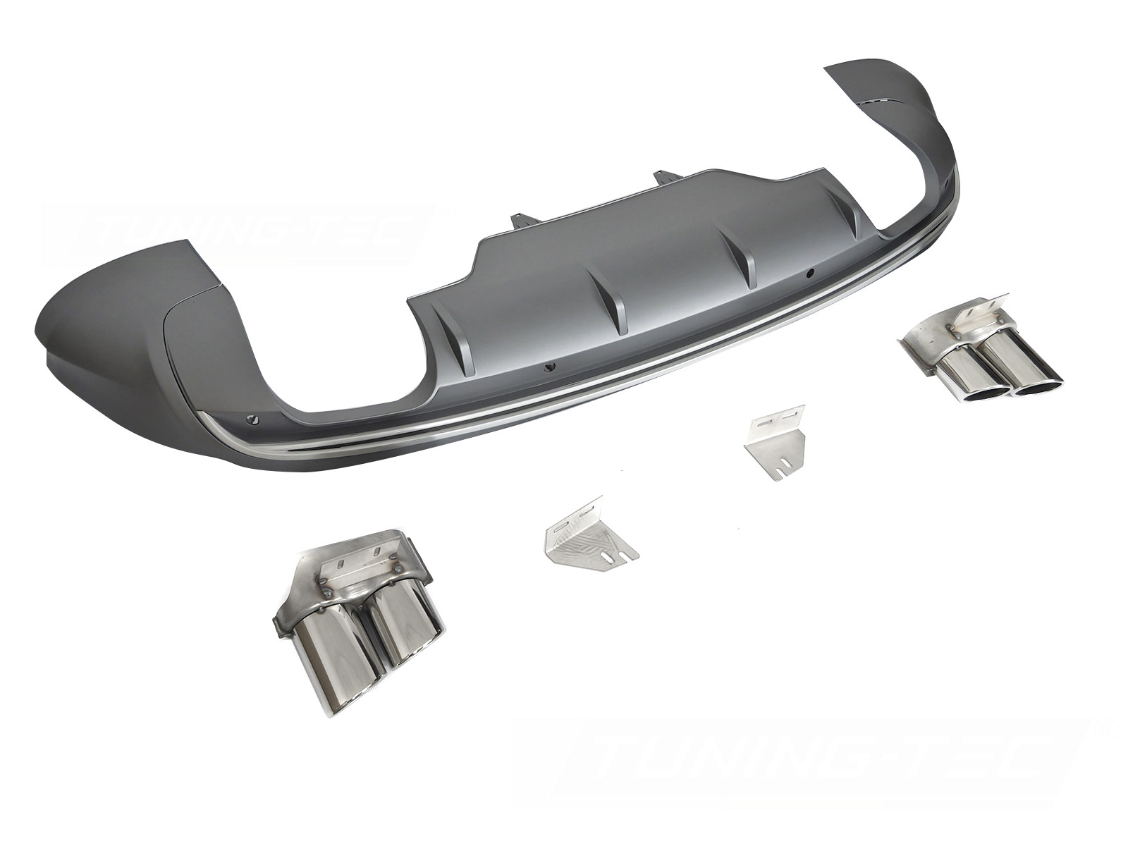 Difúzor Audi Q5 8R 08-12 Twin Outlet PDC Silver Sport S Style