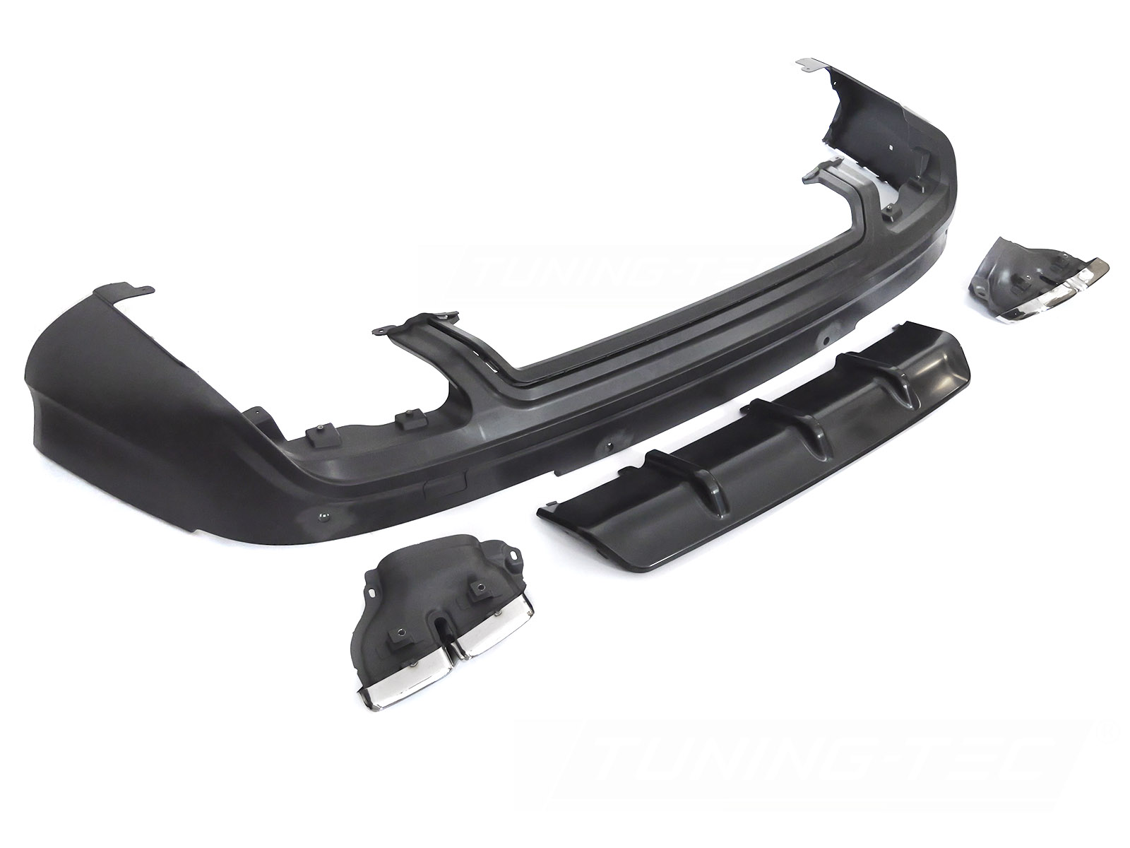 Difúzor zadného nárazníka Audi Q7 4L 05-15 Twin Outlet Black Sport S Style PDC