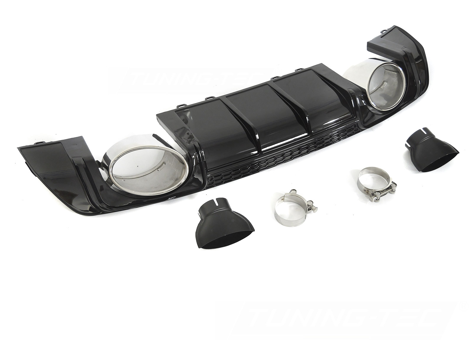 Difúzor Audi TT 8S 14-18 Twin Outlet Glossy Black Sport Style