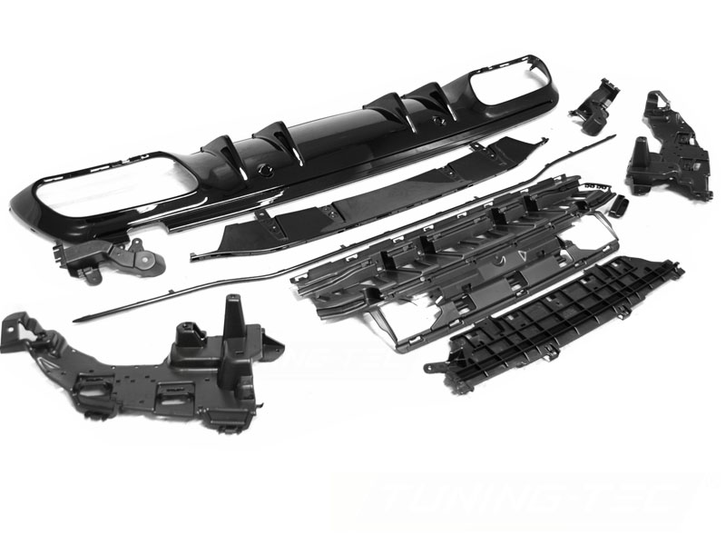 Difúzor Mercedes W205 18- Glossy Black Sport