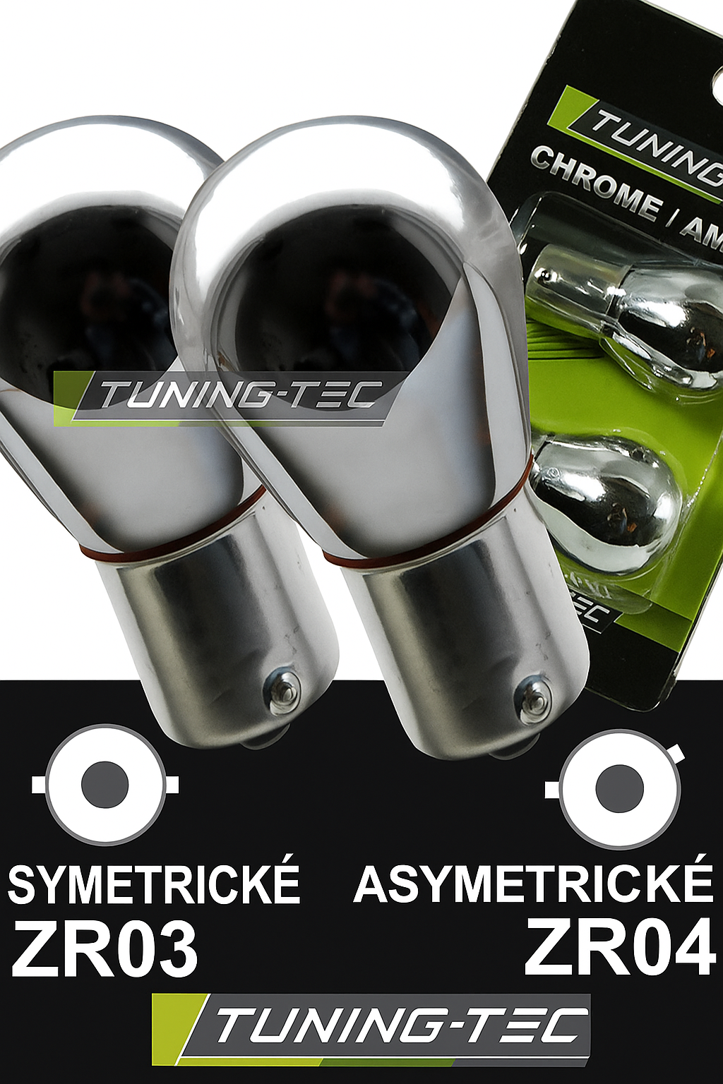 Žiarovky do smeroviek - Symetrické Chrome
