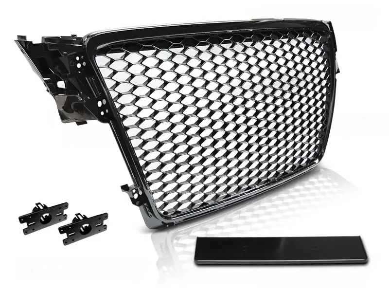 Front Grille Audi A4 B8 08-11 RS Style Glossy Black
