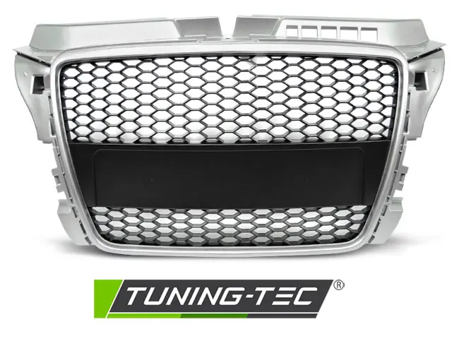 Front Grille Audi A3 8P 08-12 RS Style Silver – náhľad 2