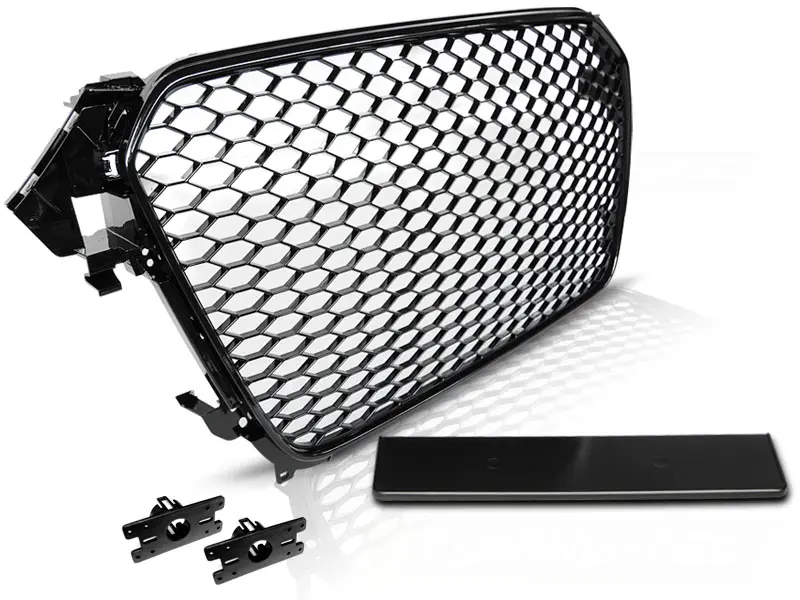 Front Grille Audi A4 B8 11-15 RS Style Glossy Black