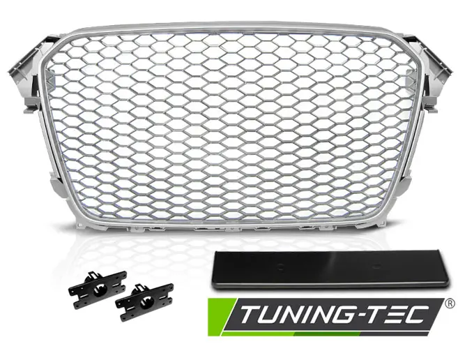 Front Grille Audi A4 B8 11-15 RS Style Silver – náhľad 2