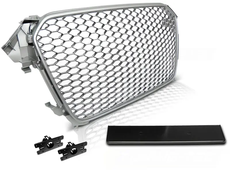 Front Grille Audi A4 B8 11-15 RS Style Silver