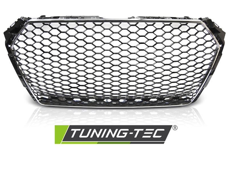Front Grille Audi A4 B9 RS Style Black Chrome – náhľad 2
