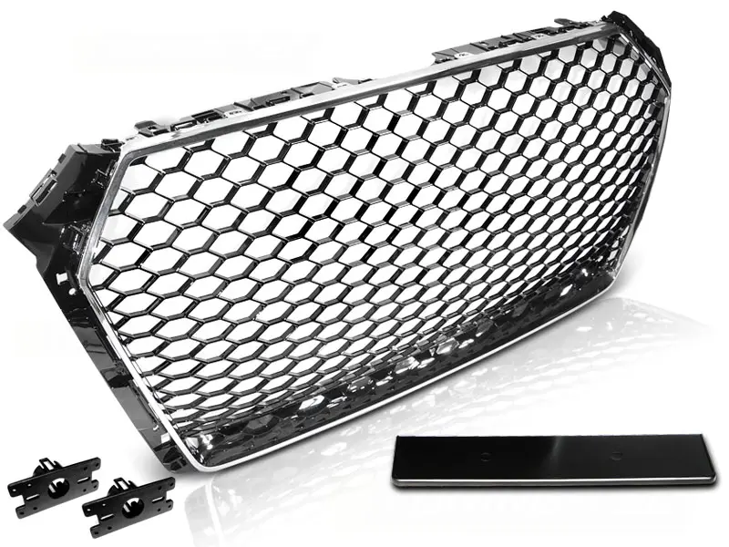 Front Grille Audi A4 B9 RS Style Black Chrome