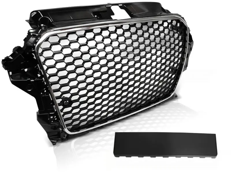 Front grille Audi A3 8V 12-16 RS3 Style Black Chrome