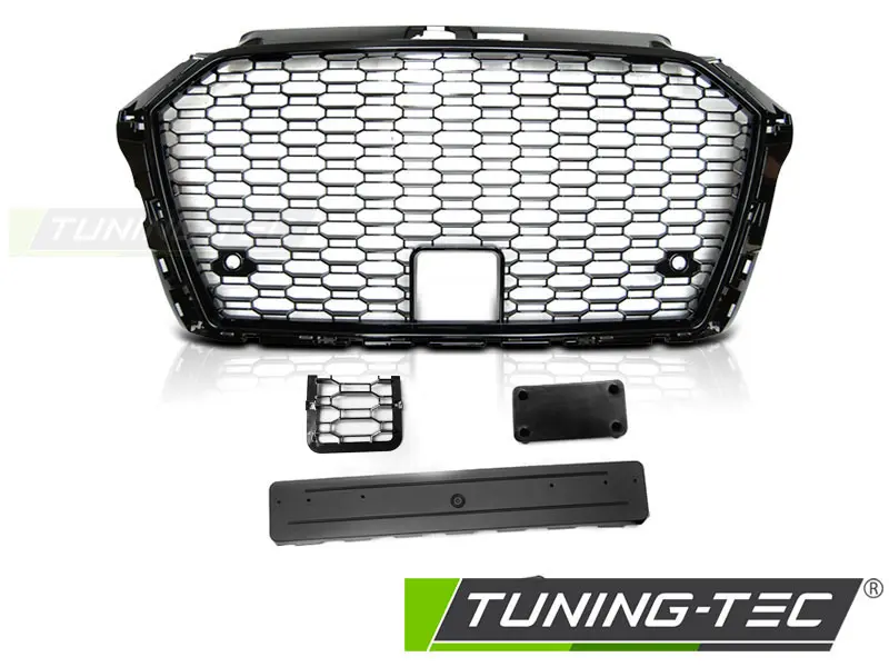 Front Grille Audi A3 8V 17- RS3 Style Glossy Black – náhľad 5