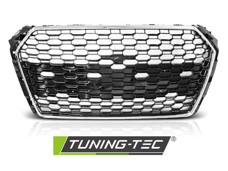 Front Grille RS4 Style Audi A4 B9 PDC Black Chrome – náhľad 2