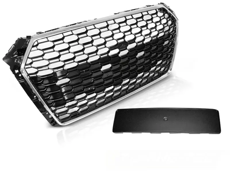 Front Grille RS4 Style Audi A4 B9 Black Chrome