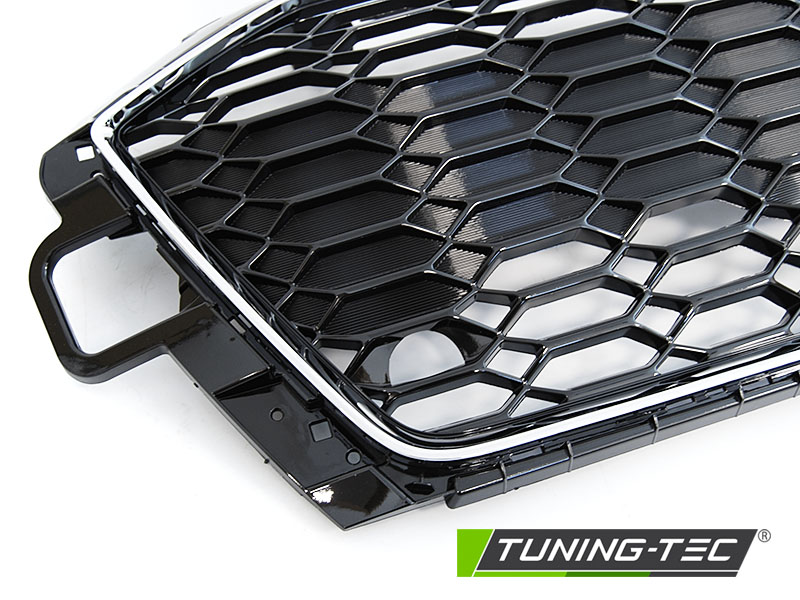 Front Grille Audi A4 B9 20-24 Black Chrome – náhľad 4