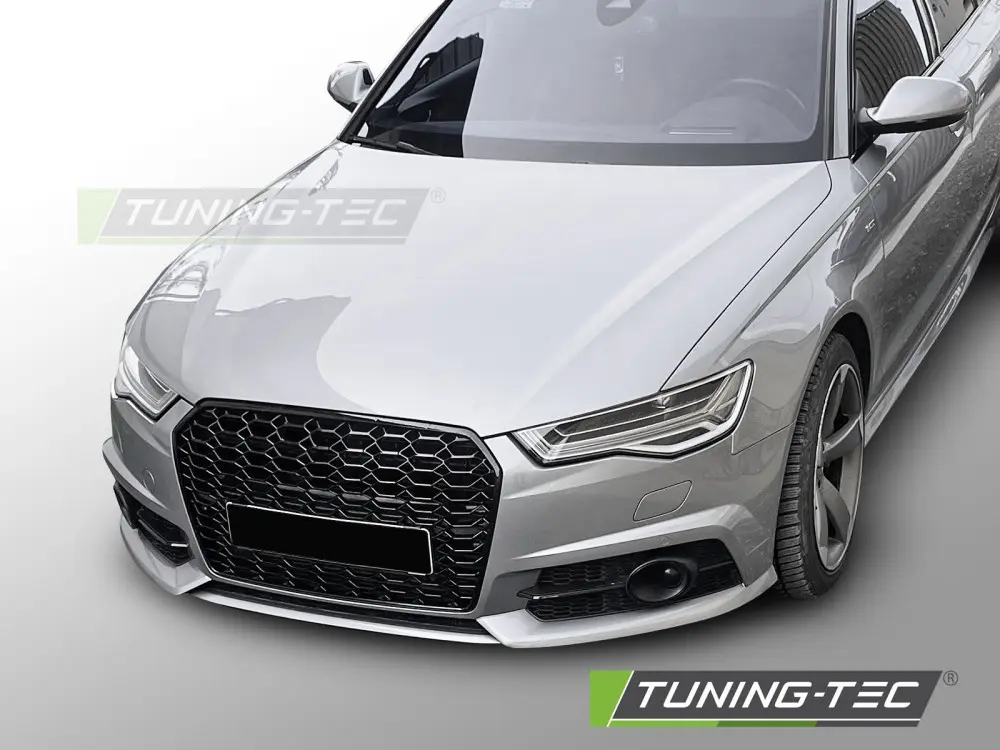 Front Grille Audi A6 C7 14-18 Sport Glossy Black – náhľad 2
