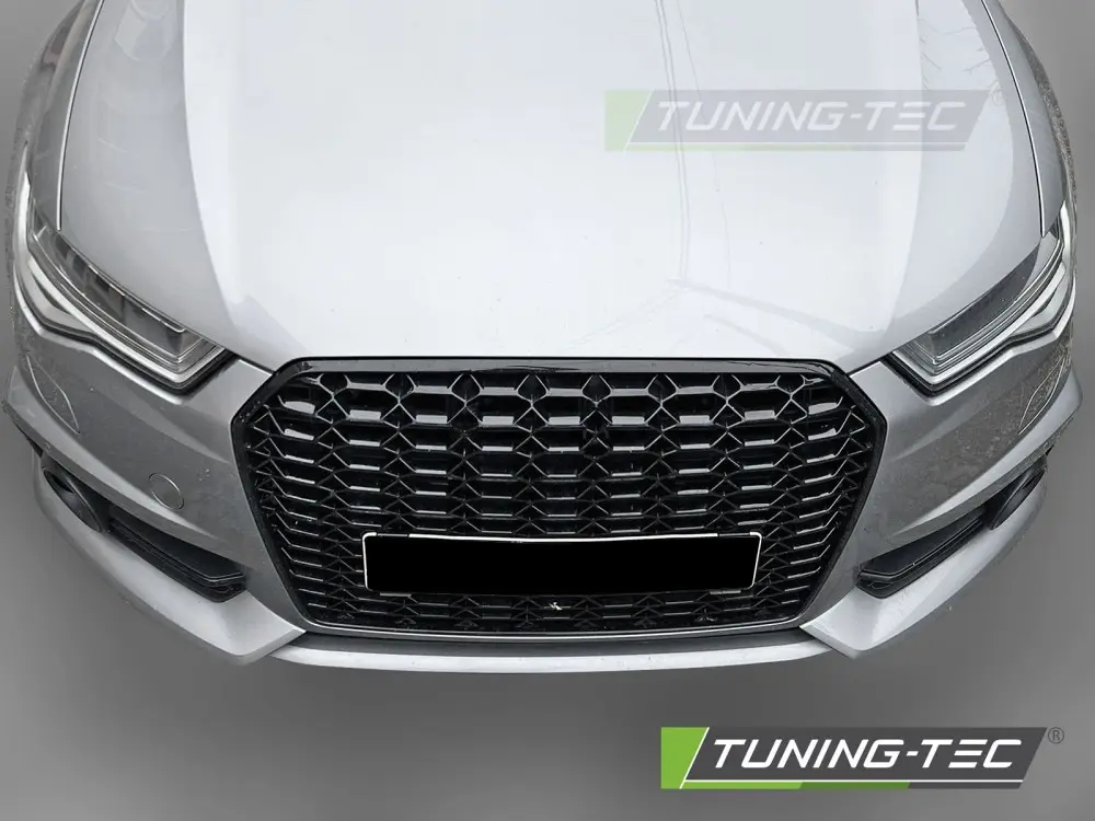 Front Grille Audi A6 C7 14-18 Sport Glossy Black – náhľad 3
