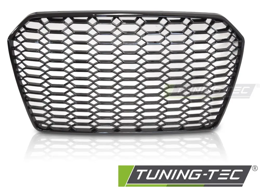 Front Grille Audi A6 C7 14-18 Sport Glossy Black – náhľad 4