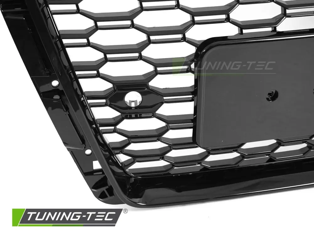 Front Grille Audi A4 B9 15-19 Sport PDC Glossy Black – náhľad 4