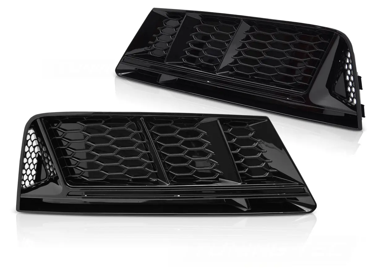 Bumper Grilles Audi A4 B9 15-19 Glossy Black