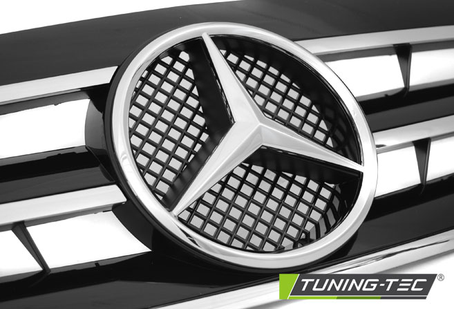 Front Grille Mercedes W203 00-07 CL Style Black Chrome – náhľad 3
