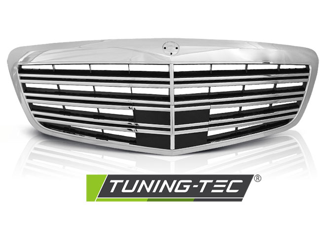 Front Grille Mercedes W221 09-13 Black Chrome – náhľad 2