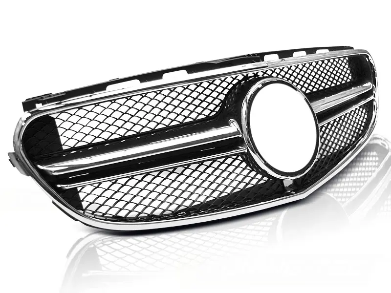 Front Grille Mercedes W212 13-16 Black Chrome