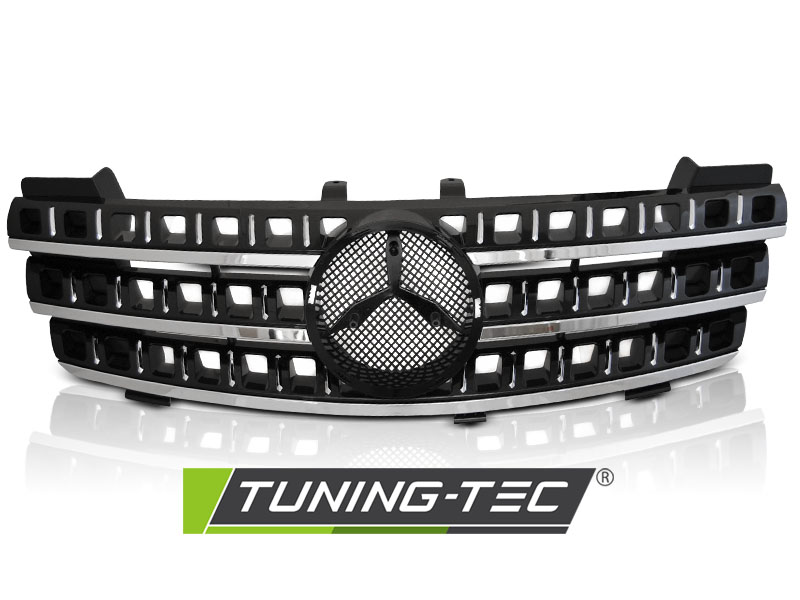 Front Grille Mercedes ML W164 05-08 Black Chrome – náhľad 2