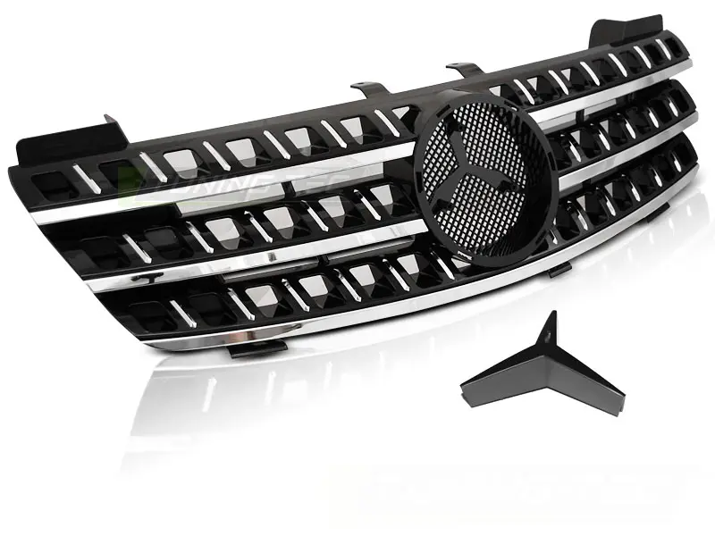 Front Grille Mercedes ML W164 05-08 Black Chrome