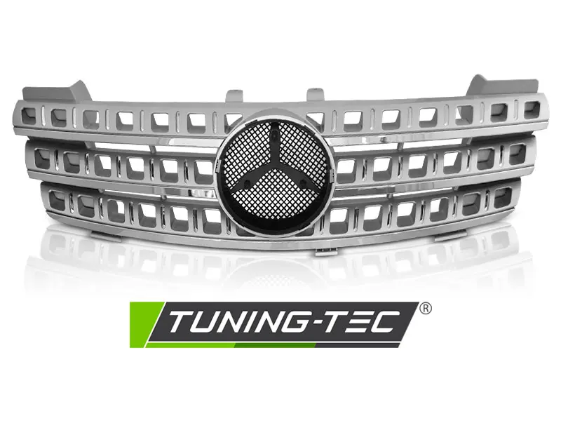 Front Grille Mercedes ML W164 05-08 Chrome Silver – náhľad 2