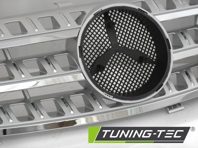 Front Grille Mercedes ML W164 05-08 Chrome Silver – náhľad 3