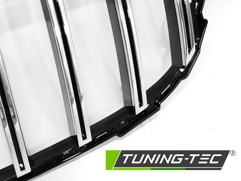 Front Grille Mercedes W205 14-18 GT Glossy Black Chrome – náhľad 3