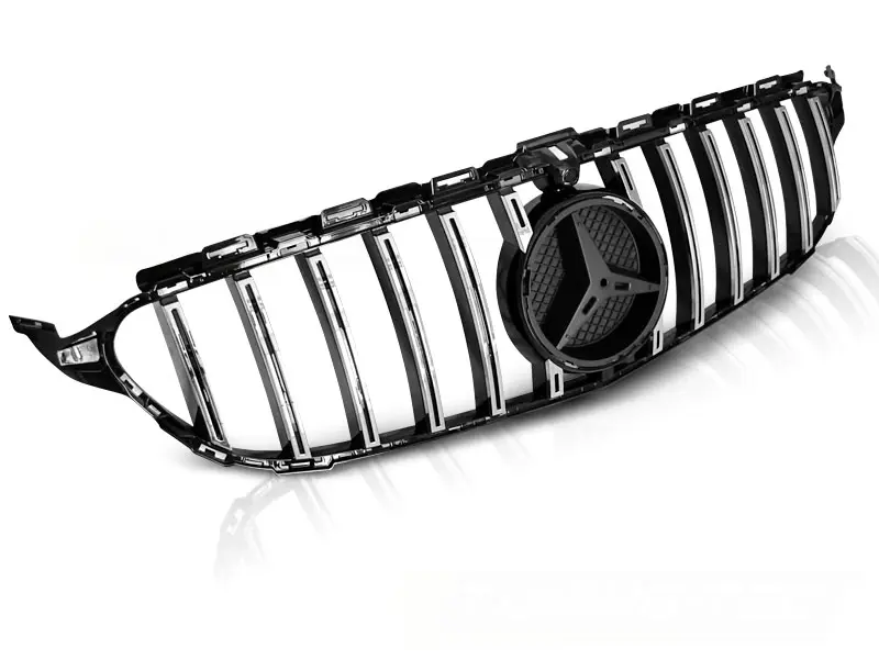 Front Grille Mercedes W205 14-18 GT Glossy Black Chrome