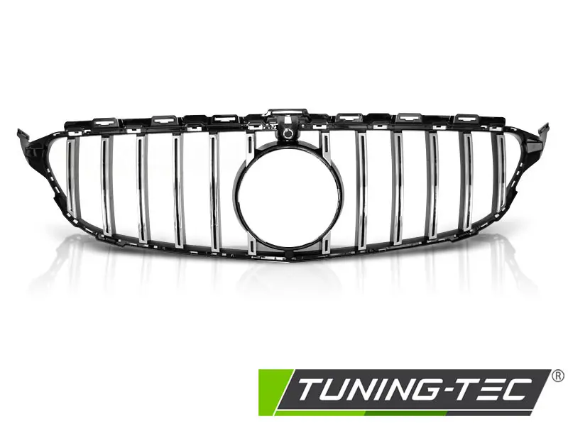Front Grille Mercedes W205 18-23 GT Black Chrome – náhľad 2