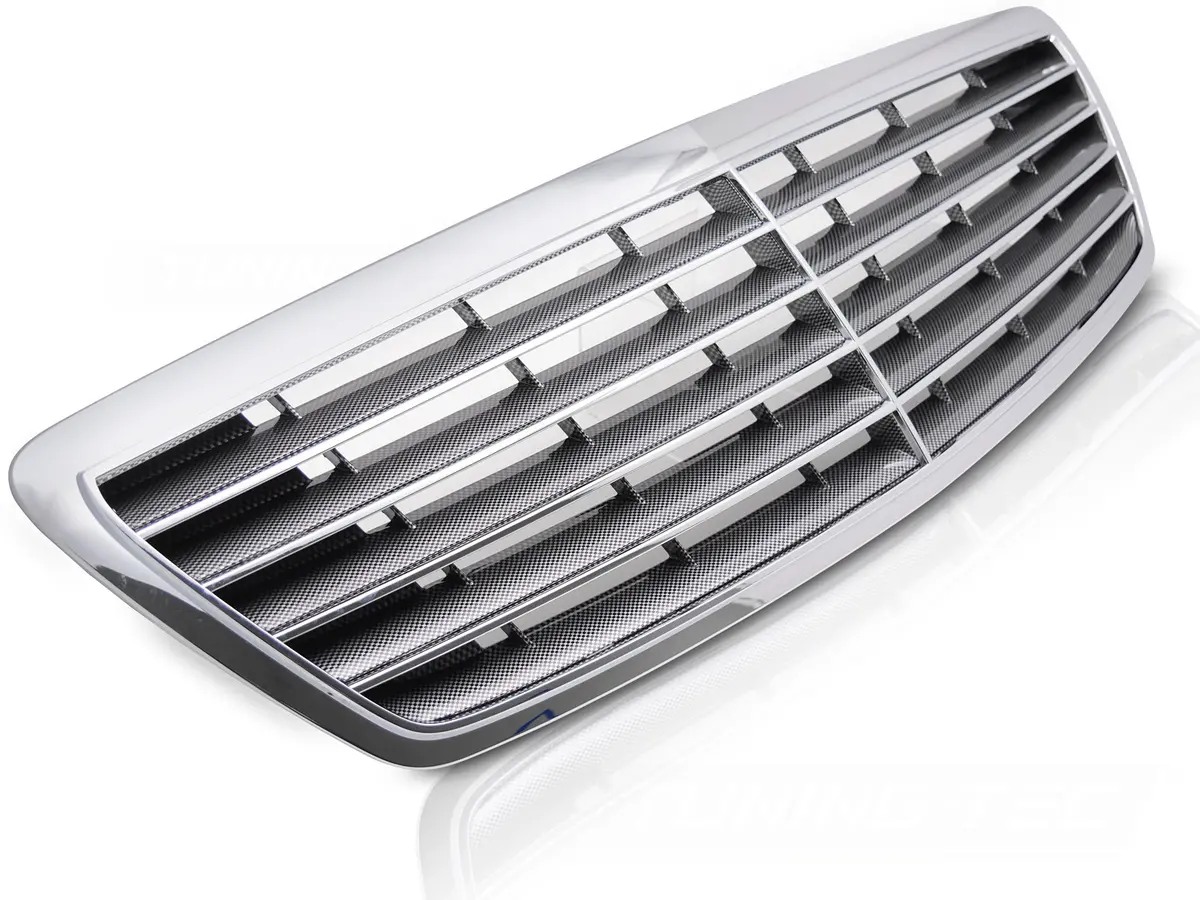 Front Grille Mercedes S W220 02-05 Carbon Look Chrome