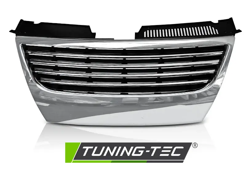 Front Grille VW Passat B6 05-10 Black Chrome – náhľad 2