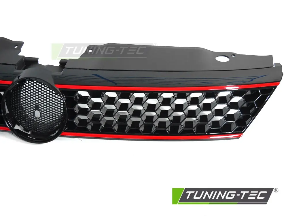 Front Grille VW Jetta 11-14 Red Glossy Black – náhľad 3