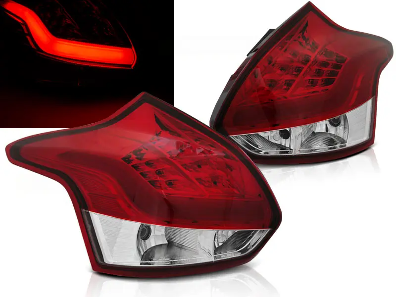 Tail Lights Ford Focus MK3 11-14 HB LED BAR Red White