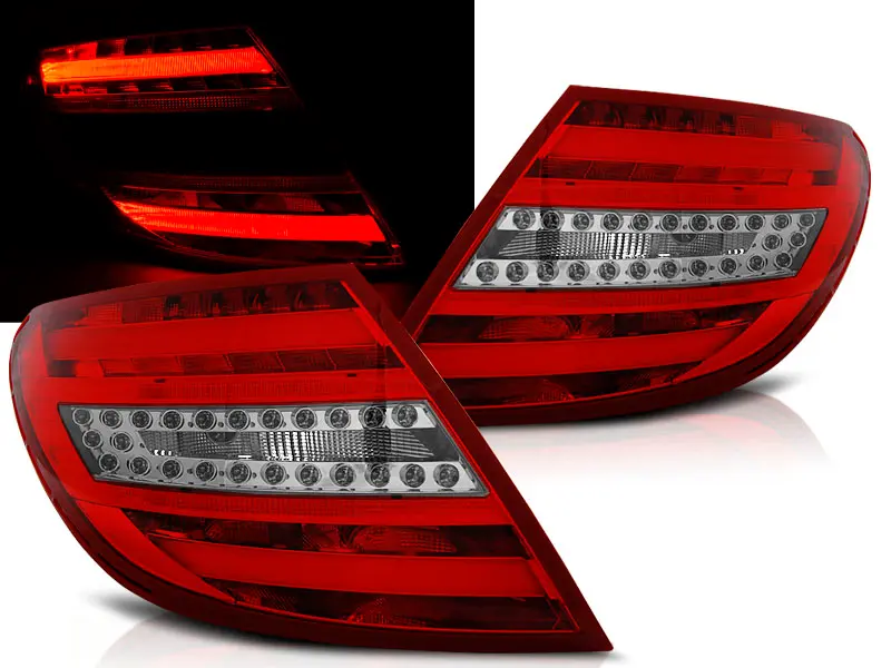Tail lights Mercedes C W204 Sedan 07-10 LED BAR Red White