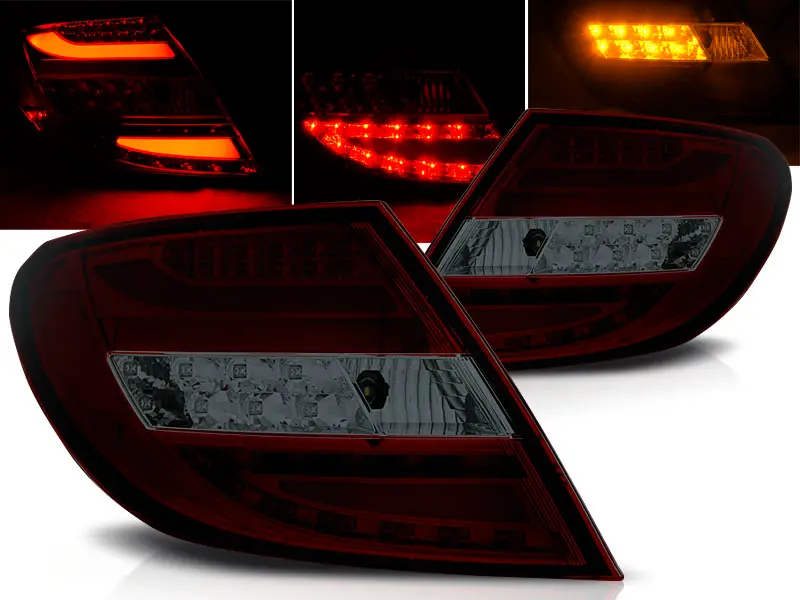 Tail lights Mercedes W204 Sedan 07-10 LED BAR Red Smoke