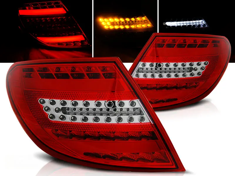 Tail lights Mercedes W204 Sedan 07-10 LED BAR Red White